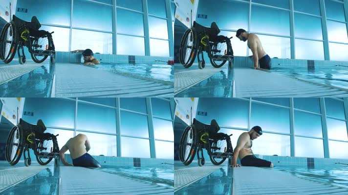 残疾人游泳 残疾人运动员  