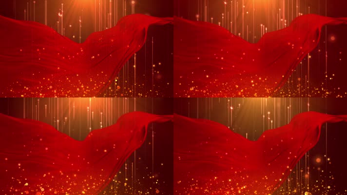 红绸粒子党政背景循环