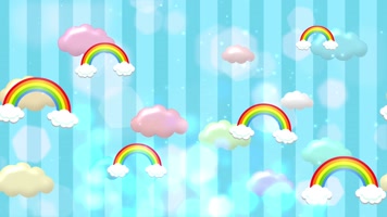 梦幻彩虹背景卡通循环