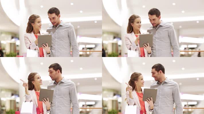 情侣购物 使用ipad电子地图  