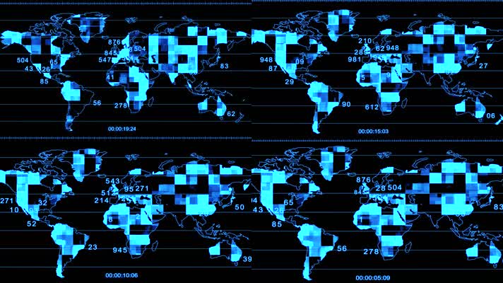 科技世界地图数字变换
