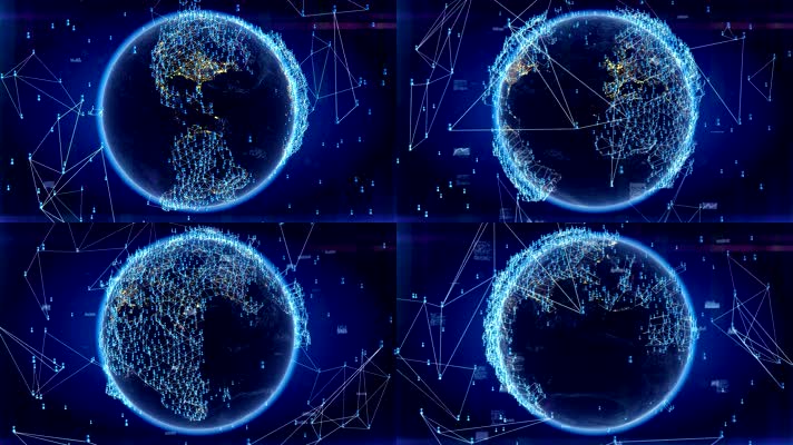 地球科技数据扫描连线背景