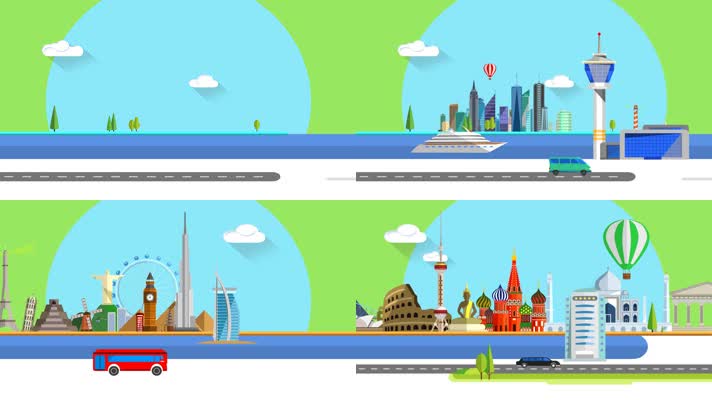 4K全球地标环球旅游mg片头