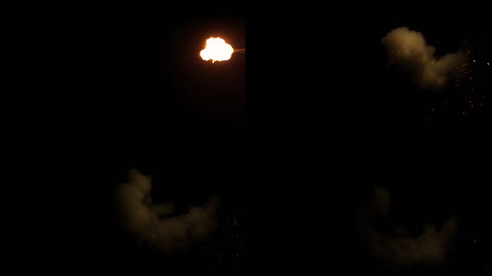 爆炸的火焰火枪特效带通道素材  