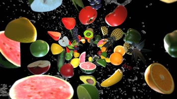 各种水果飞舞通道