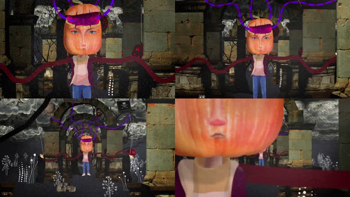 原版骷髅枯树死亡森林循环背景(3)