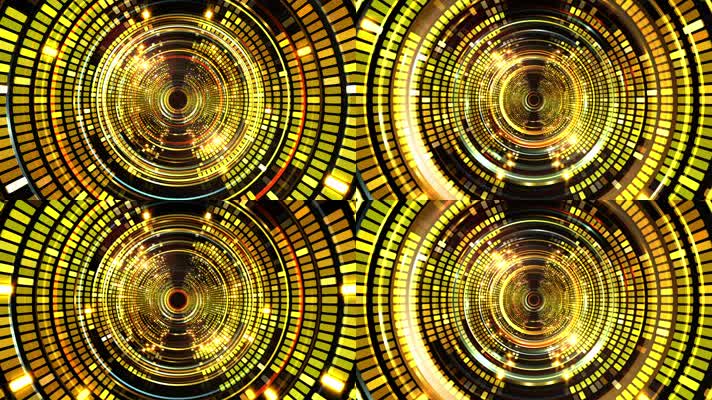 金色迪斯科灯光舞台背景