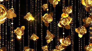 金色玫瑰中国风舞台背景