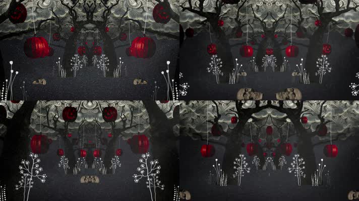 原版骷髅枯树死亡森林循环背景