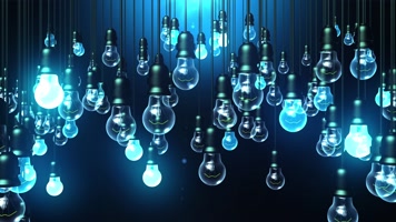 唯美蓝色灯泡意境