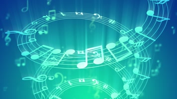 蓝色五线谱音符旋转背景