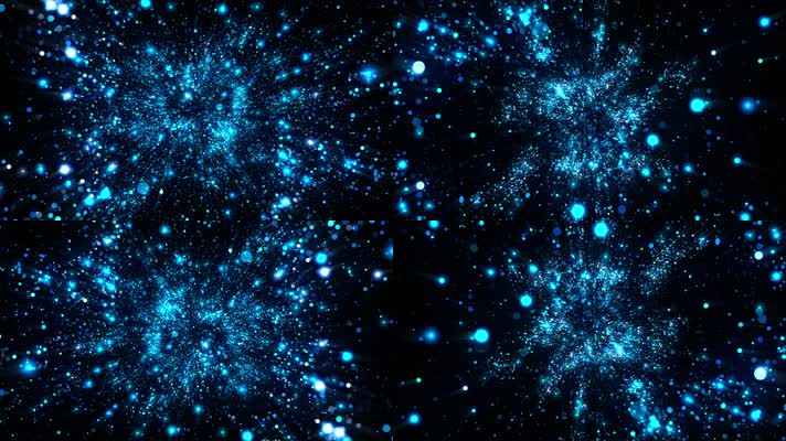 唯美蓝色粒子星空推进
