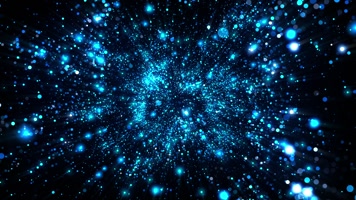 唯美蓝色粒子星空推进
