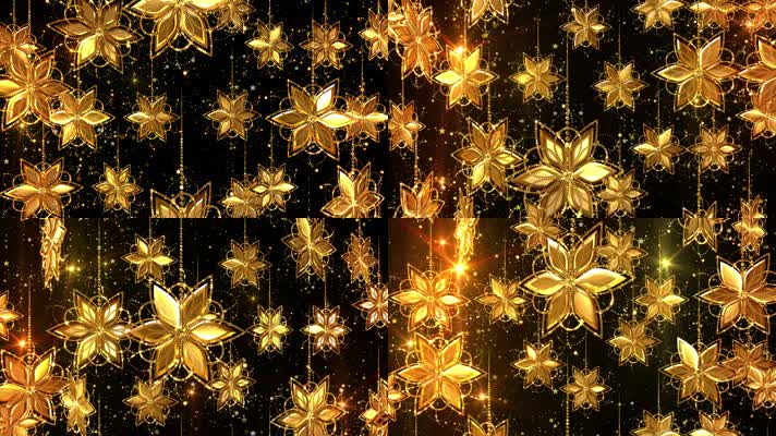 中国风金色粒子花瓣