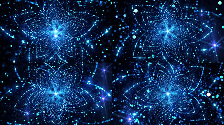 大气极品蓝色粒子花瓣舞台