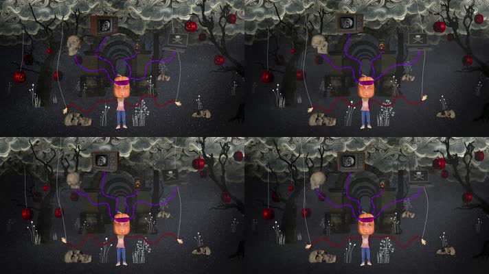 原版骷髅枯树死亡森林循环背景 (1)