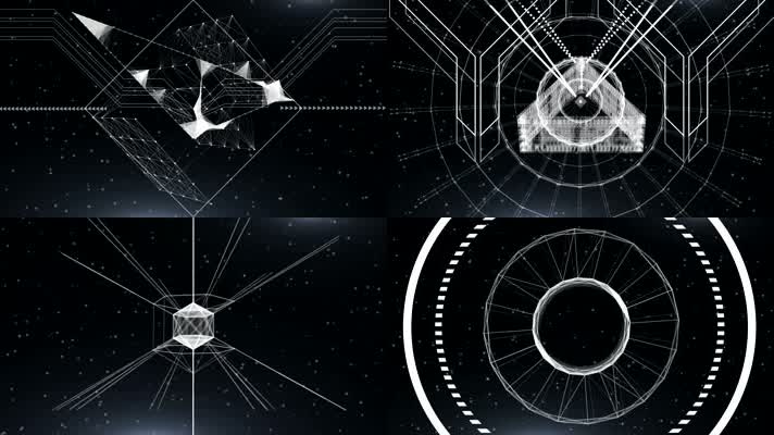 时尚黑白风格几何变换Five