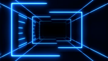 三维蓝色粒子线条穿梭