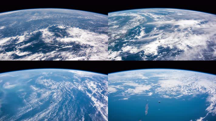 外太空卫星近距离拍摄地球