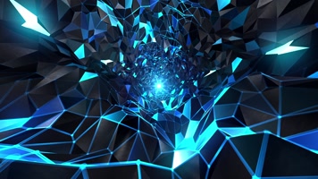 高品质蓝色绚丽隧道