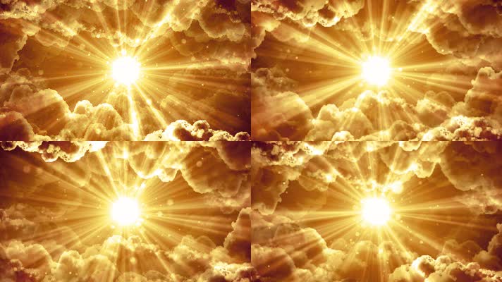 金色云海光芒万丈舞台背景