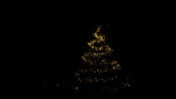 金色粒子光线特效圣诞树