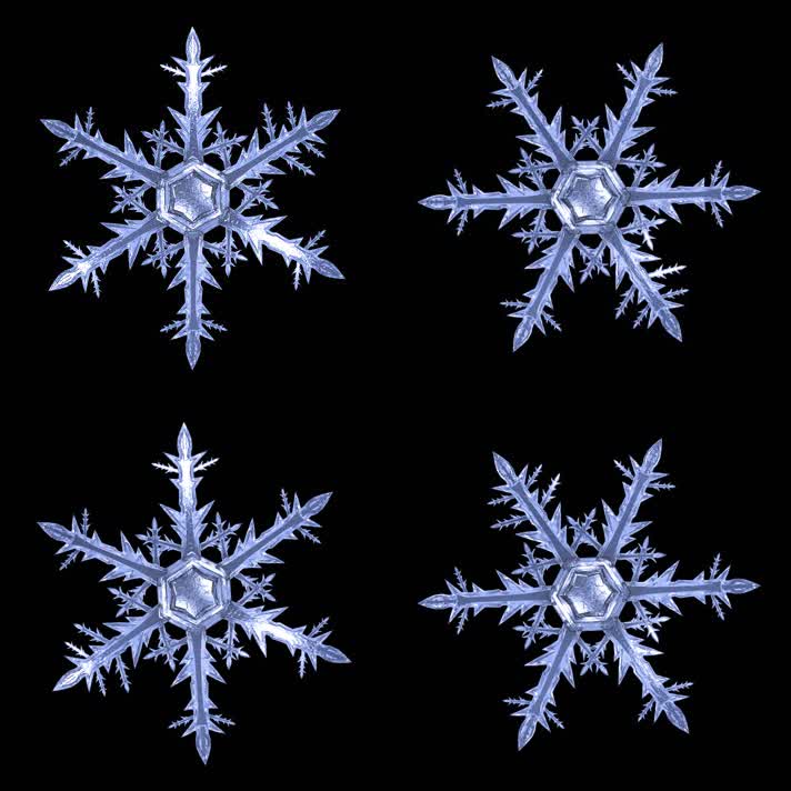 【带通道】一片雪花旋转（正面）