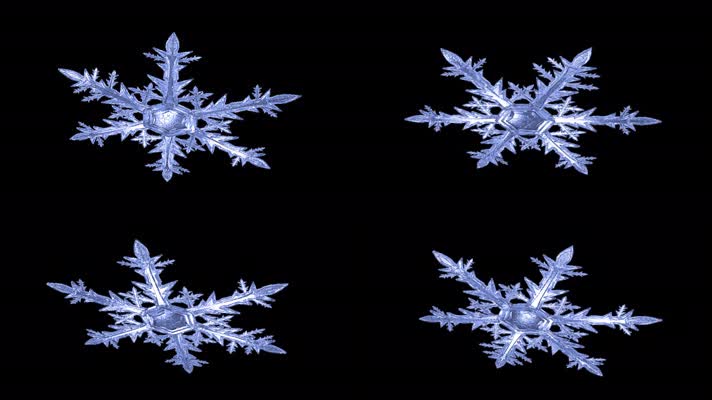 【带通道】一片雪花旋转2