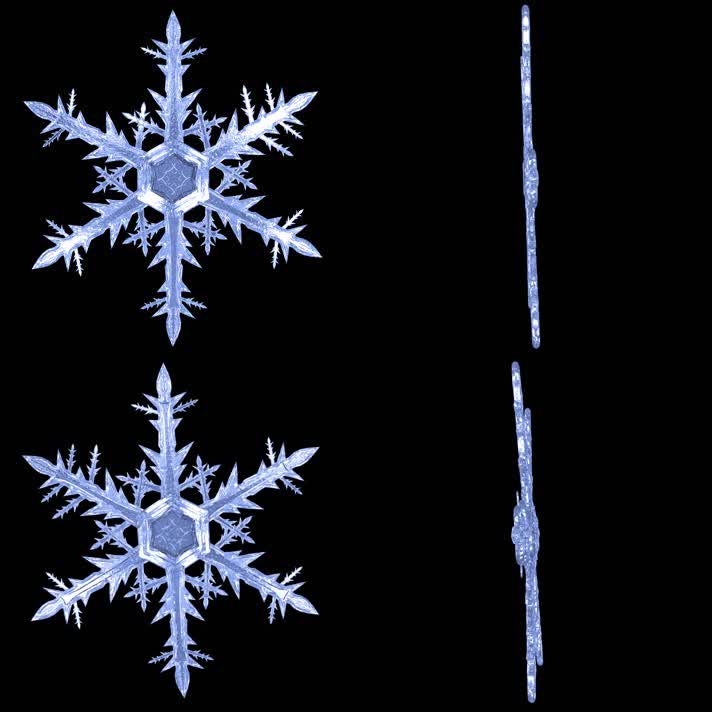 【带通道】一片雪花旋转