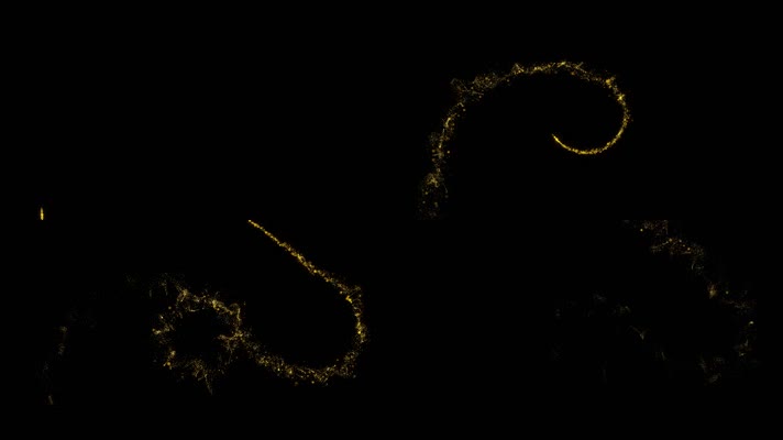 金色粒子光线特效合成