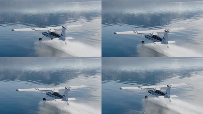 水上飞机 飞机 水面滑行  