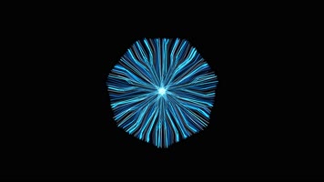 4K蓝色科技雪花光线电流图案背景视频