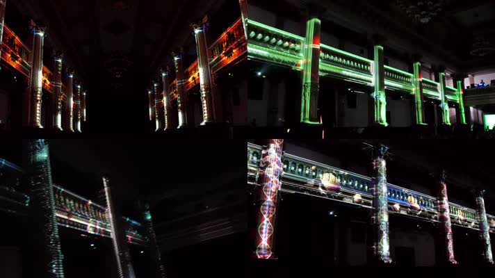 酒店宴会厅罗马柱投影