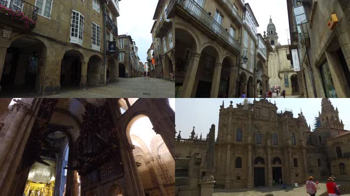 4K西班牙圣地亚哥旅行度假