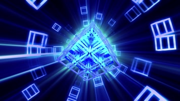 蓝色disco抽象方框射线灯光闪烁