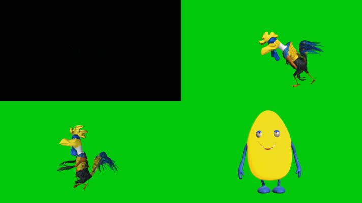 绿屏卡通乌克兰鸡舞蹈特效抠像素材