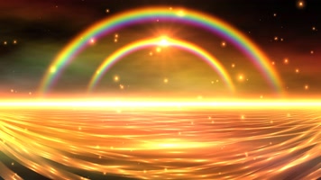 金色彩虹梦幻粒子背景