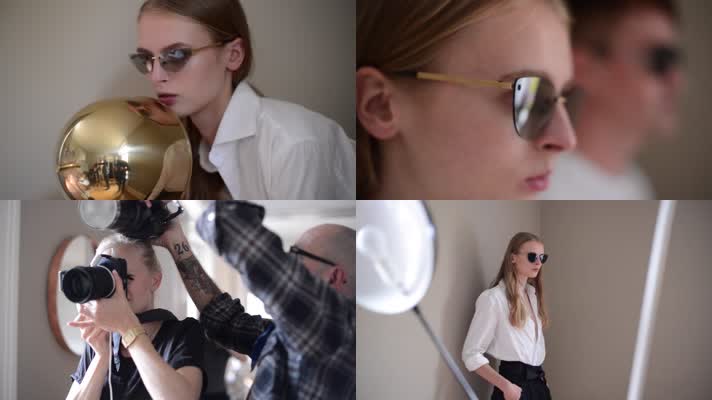 青春时尚男女模特时尚太阳镜眼镜