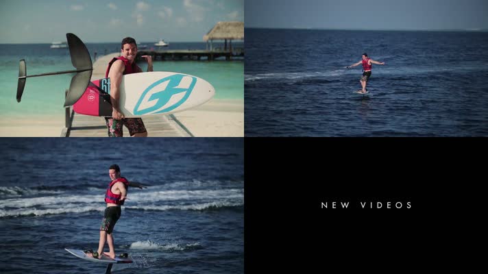 马尔代夫旅游度假冲浪滑板
