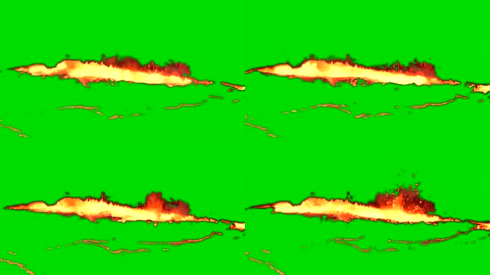绿屏火焰岩浆抠像合成素材