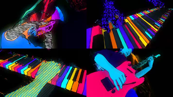 时尚绚丽彩绘乐队表演vj视频