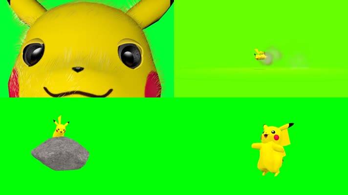 绿屏蓝屏皮卡丘特效抠像