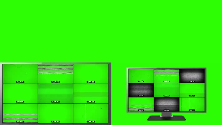 绿屏监视器特效抠像素材