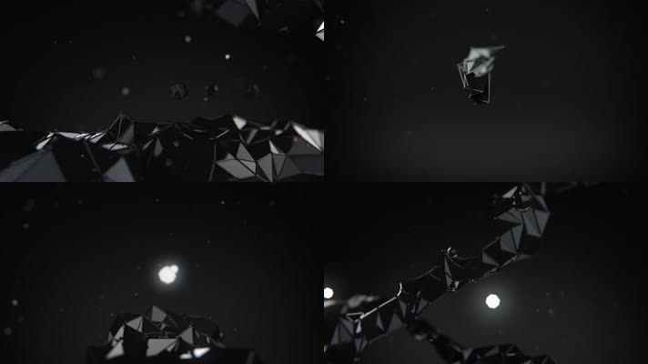 极品抽象黑色方块线条山体vj背景视频