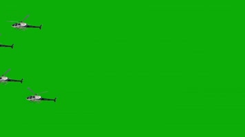 绿屏直升飞机编队飞过