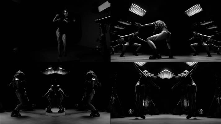 黑白动感舞蹈艺术