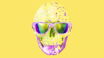 炫彩骷颅头光效酒吧背景