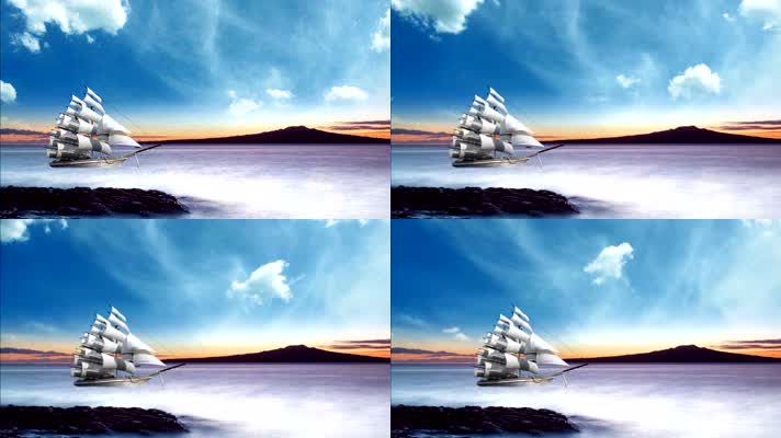 天空帆船一帆风顺LED背景视频