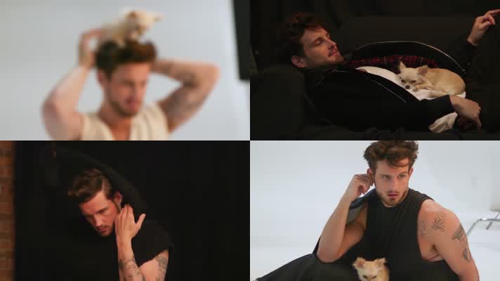 时尚男模影棚广告拍摄