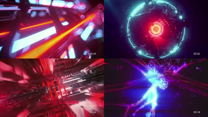 炫酷时尚三维空间穿梭vj视频